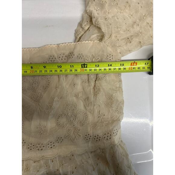 NWT BOHO eyelet Ivory Free People Malina Maxi Dress Size Large $198 MSRP - Picture 11 of 11